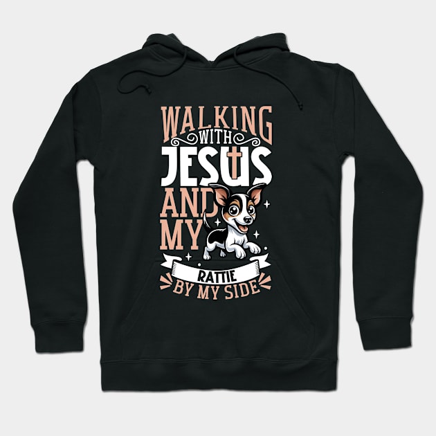 Jesus and dog - Rat Terrier Hoodie by Modern Medieval Design